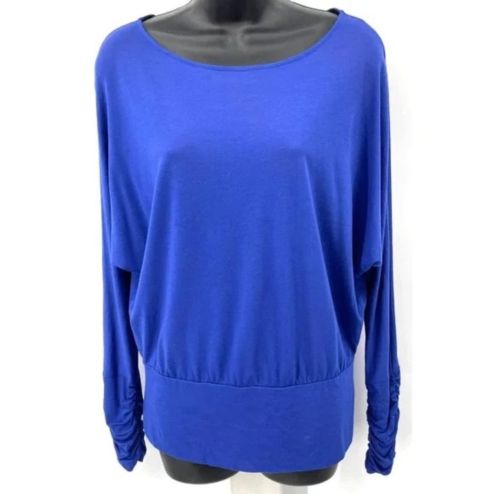 Lilly Pulitzer Blue Long Ruched Sleeve Lima Shirt Women's Size S